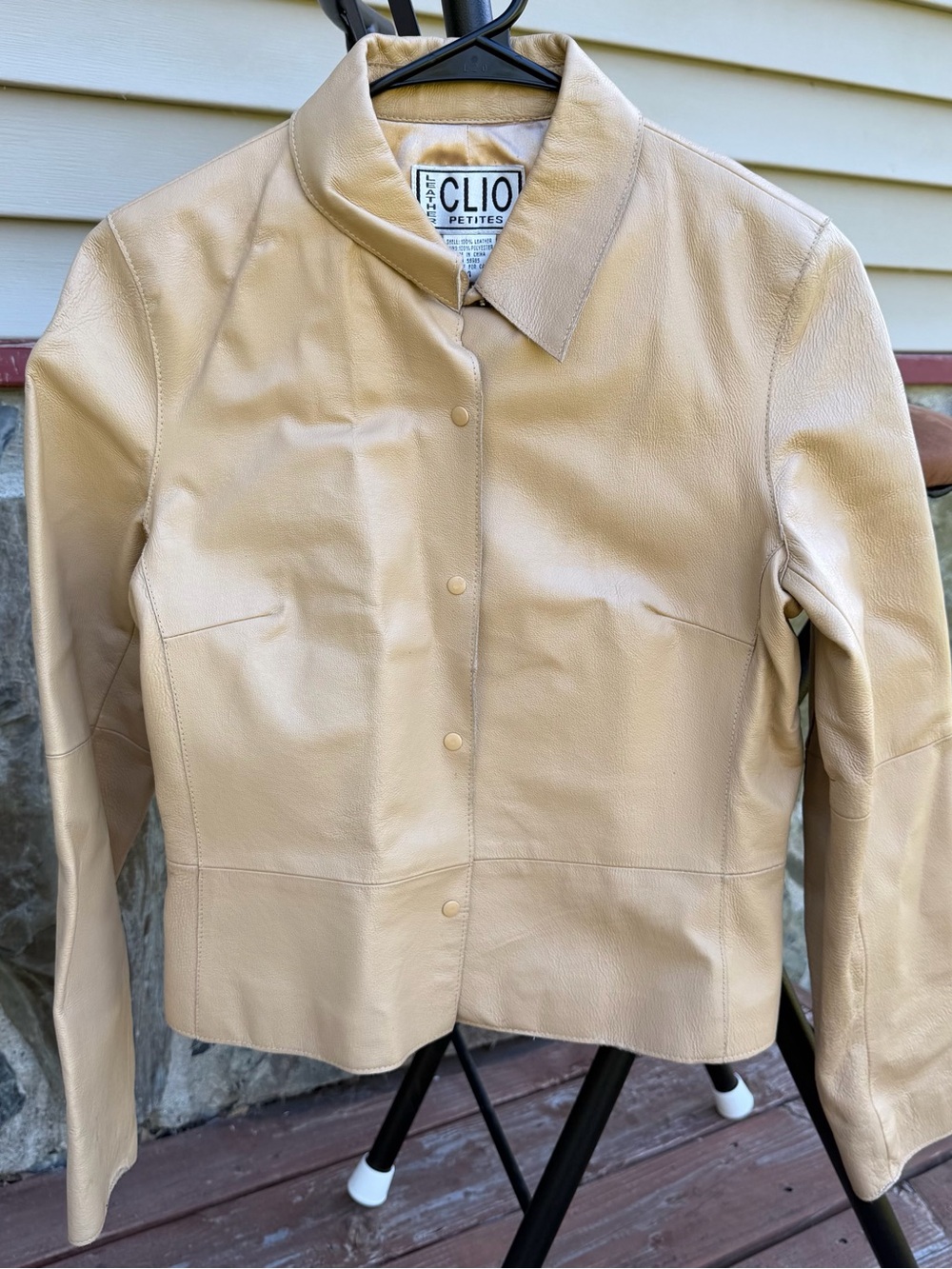 Western Indie Cream Leather Snap-Front Shirt Size 4